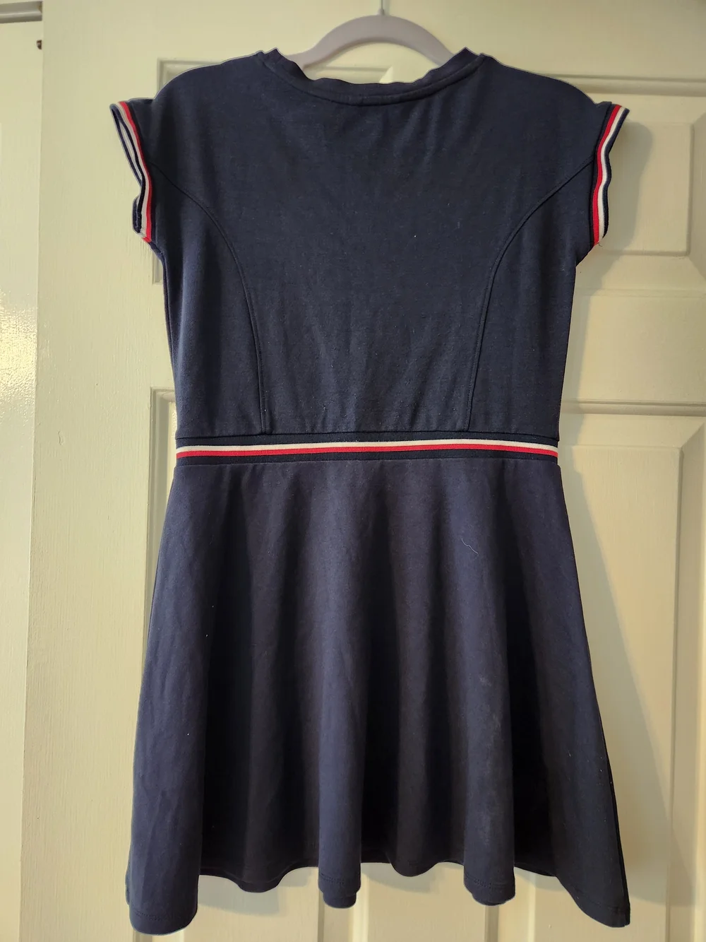Tommy Hilfiger Girl's Blue Knit A-line Knee-length Dress Preppy Y2k, Large 12/14